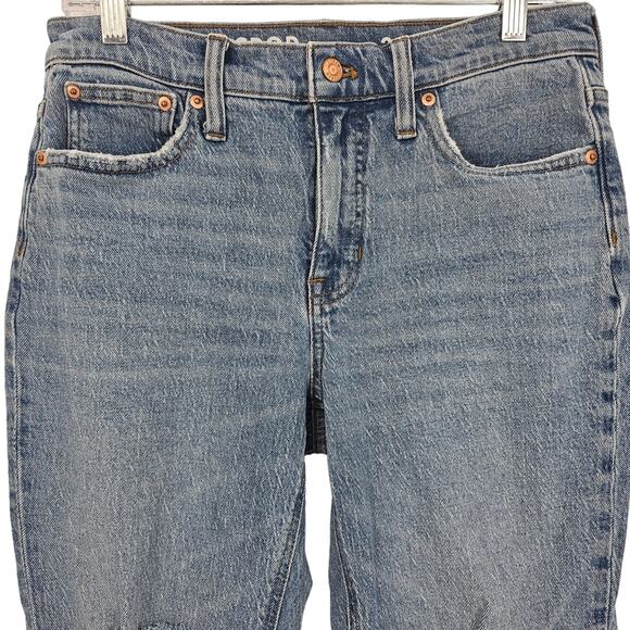 J. Crew Womans size 28 9" Billie Demi Boot Crop Distressed Denim Jeans Mid-Rise - Picture 2 of 10